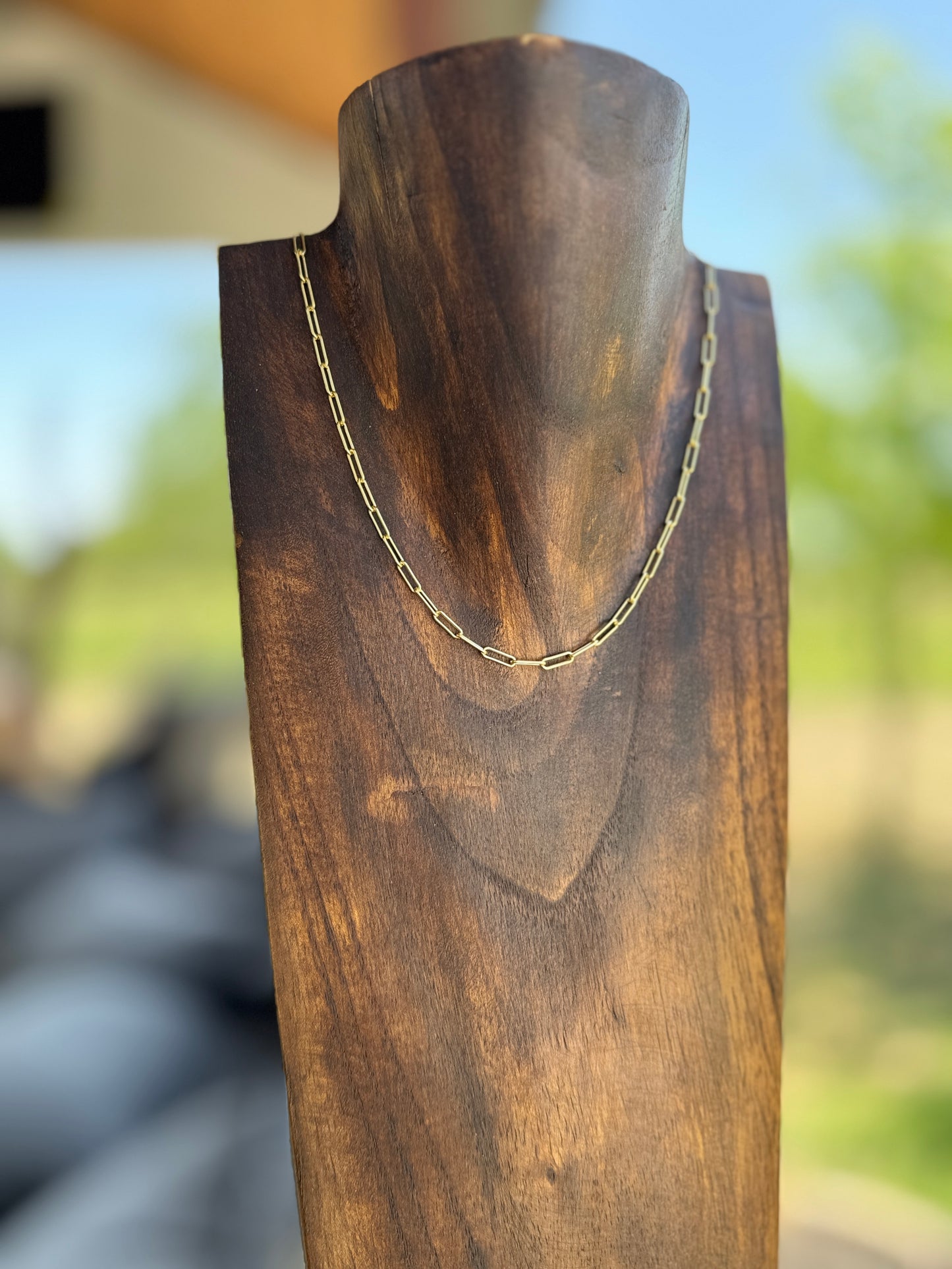 16” gold 9mm paper clip necklace