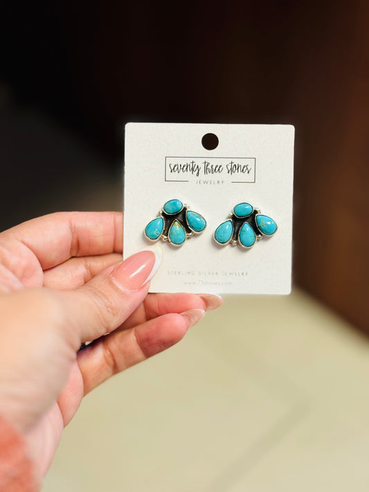 4 Stone Cluster Turquoise