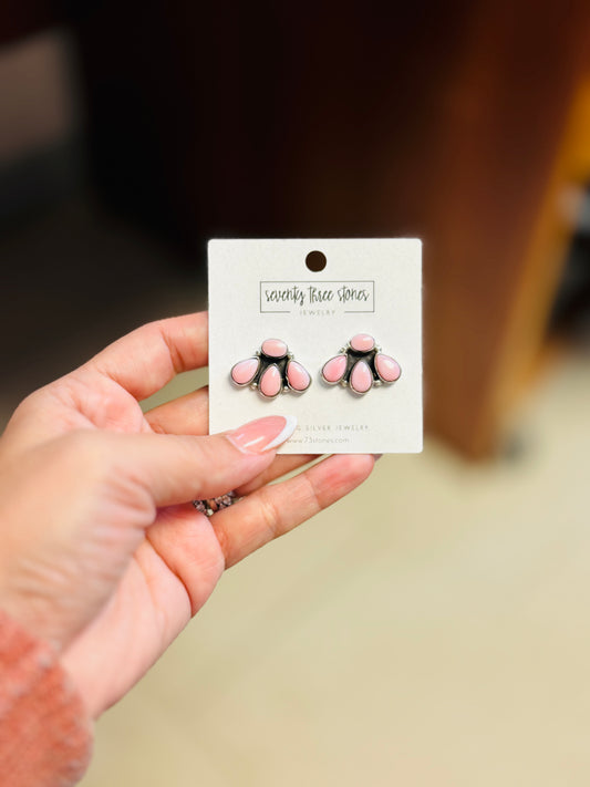 4 Stone Cluster Pink Conch