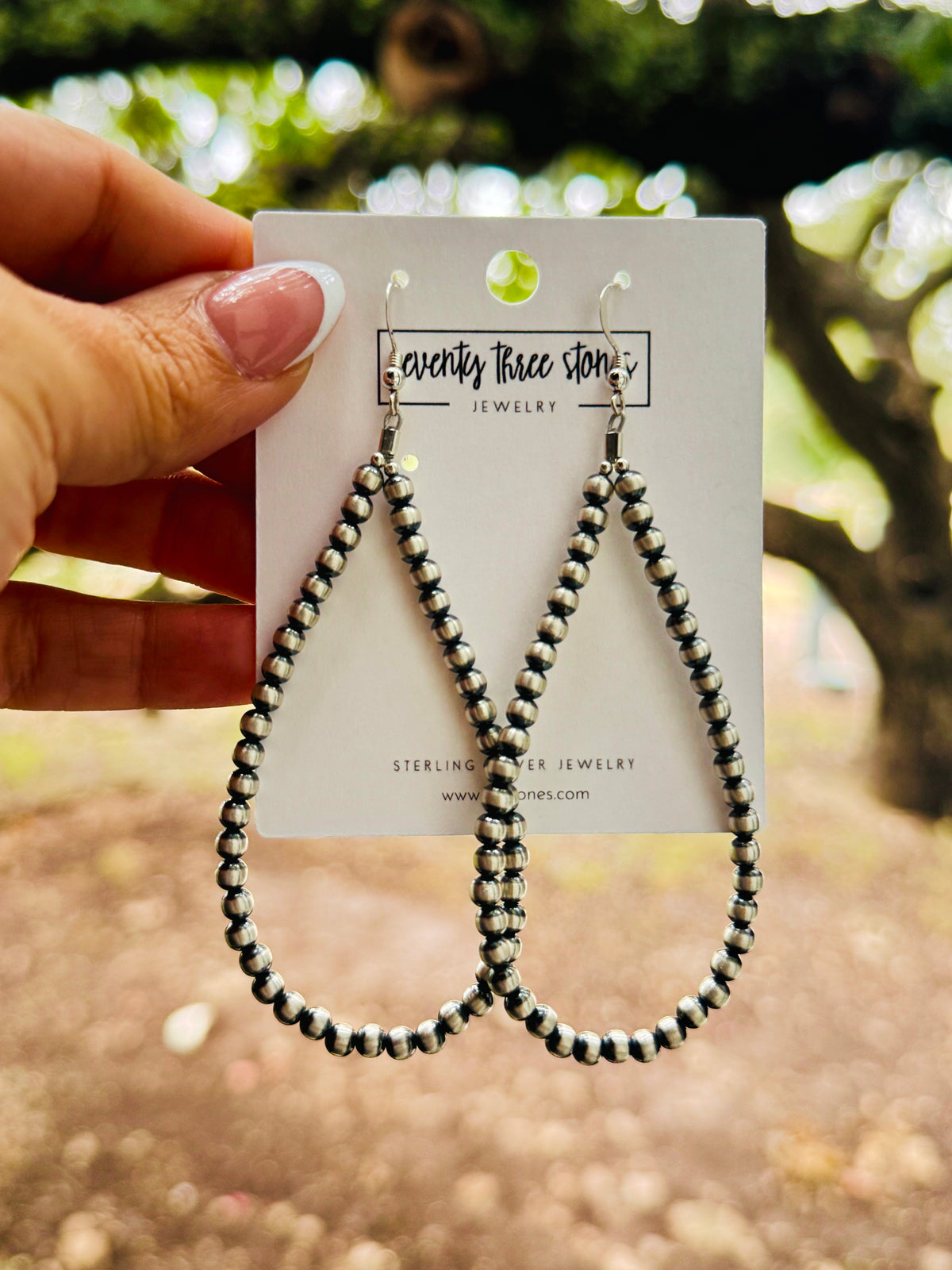 4mm Navajo Pearl 3.75" Teardrop Earring