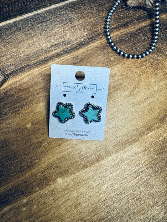 Turquoise Star stud earrings