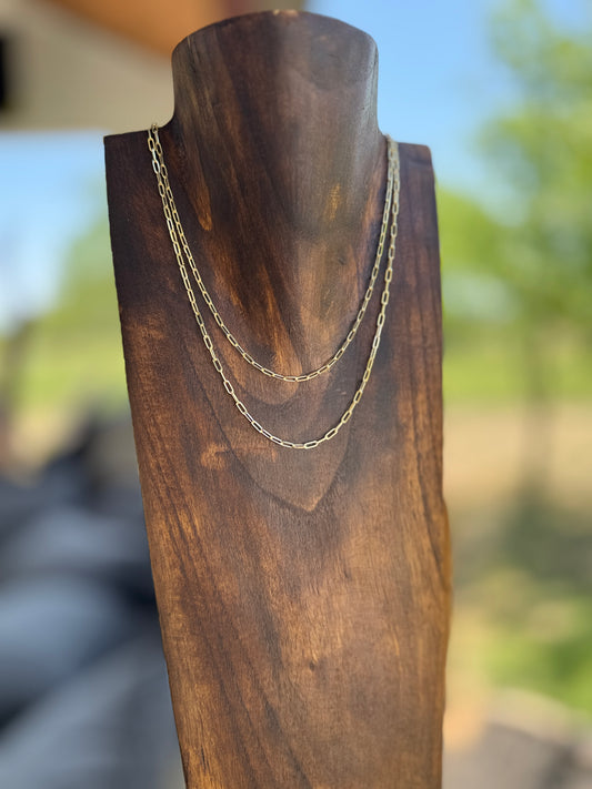 16” gold 7mm paper clip necklace