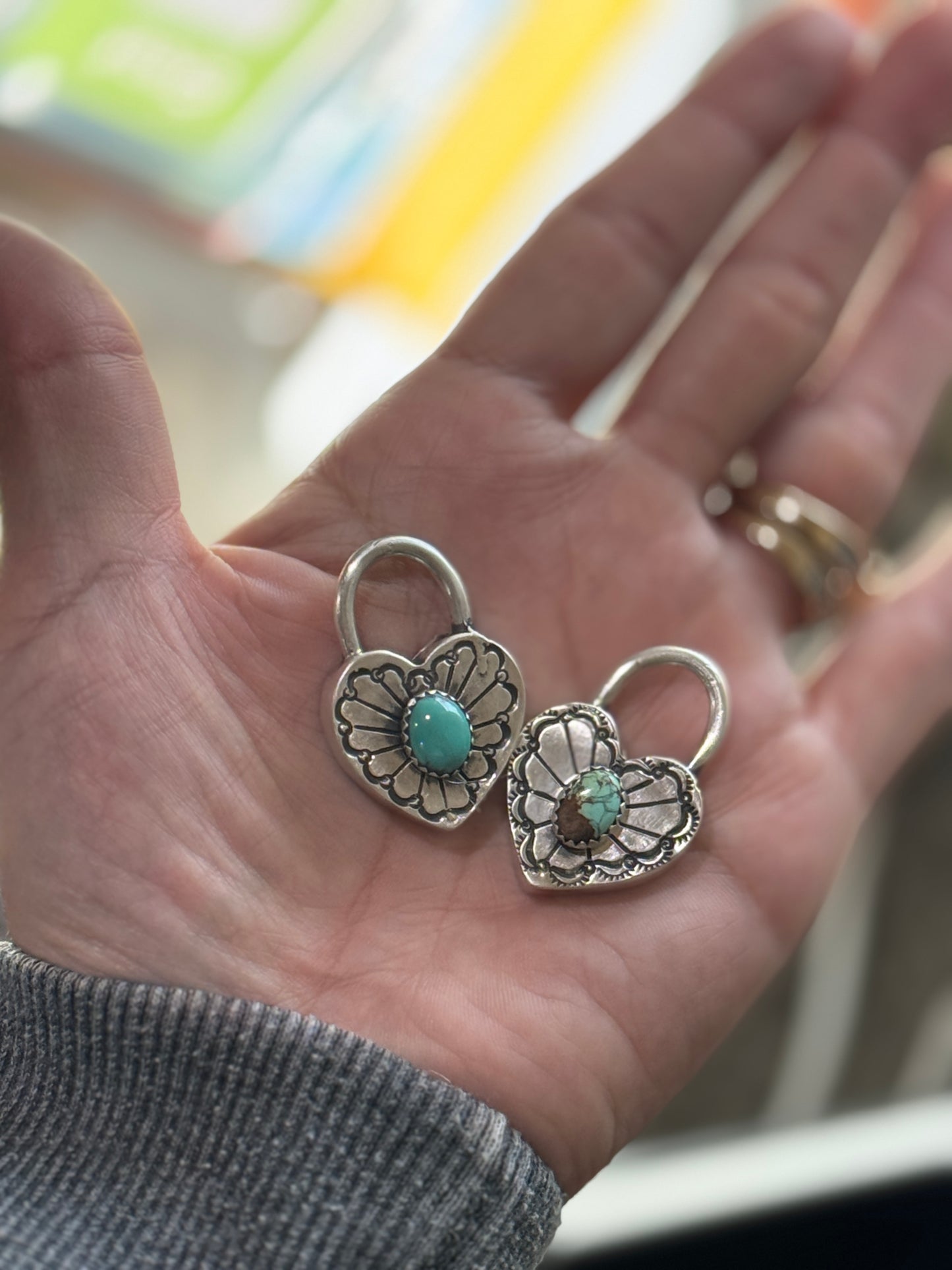 Turquoise Locket Heart Pendant