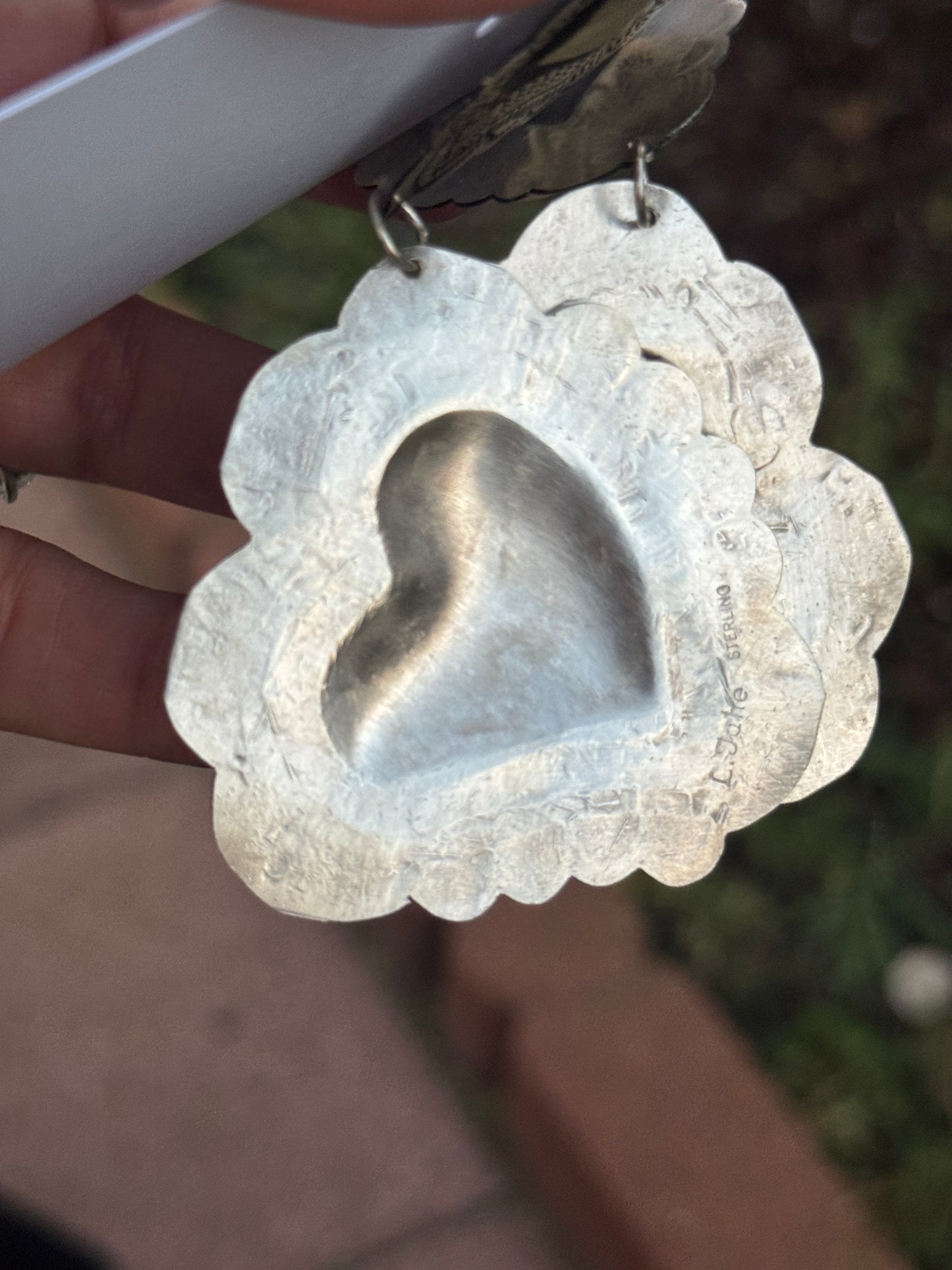 Leander Tahe Navajo heart Earrings