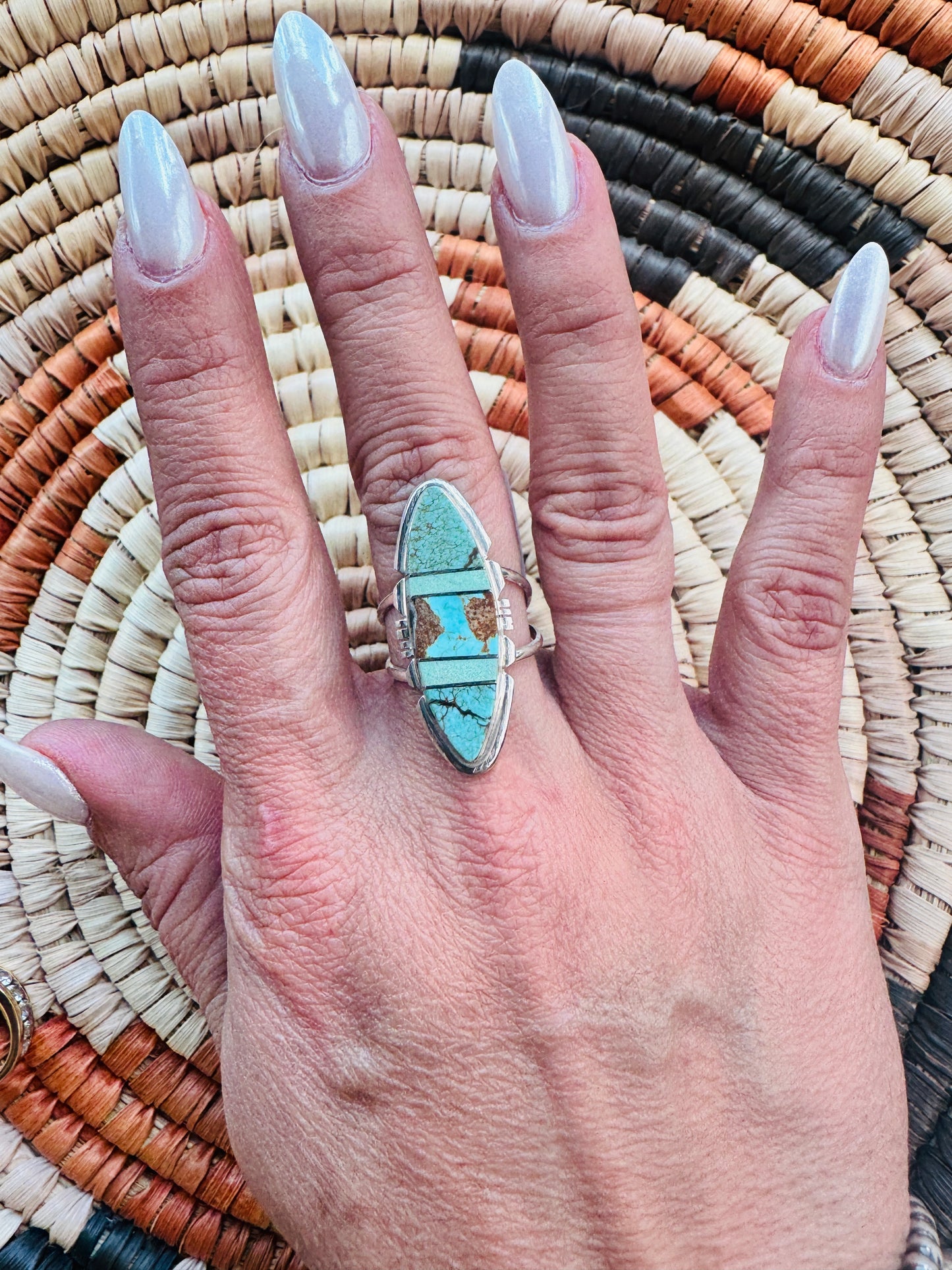 Brandon Etcity navajo handmade sterling Ring size 7