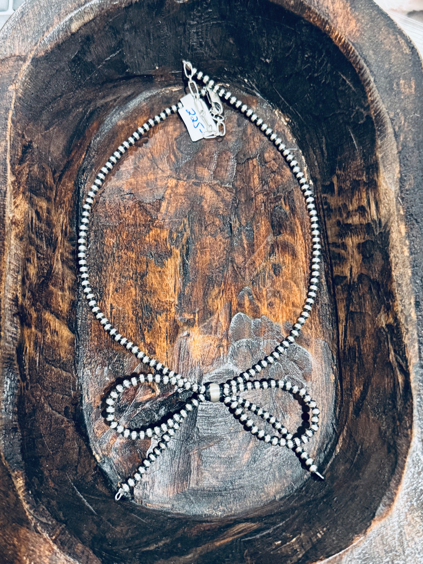 14” Bow Necklace 3mm OxyBead + 2” extender