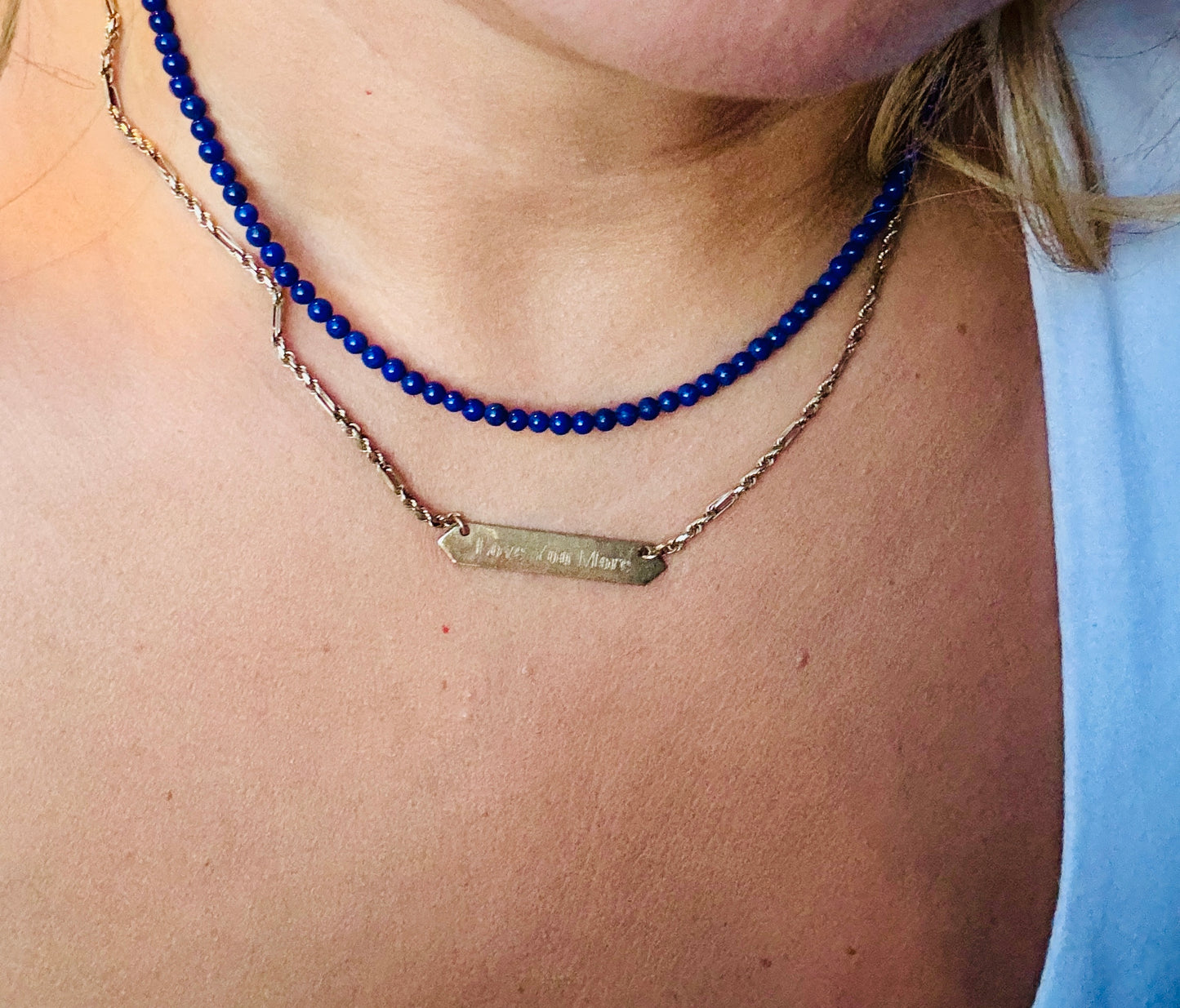 Lapis 3mm 17” necklace