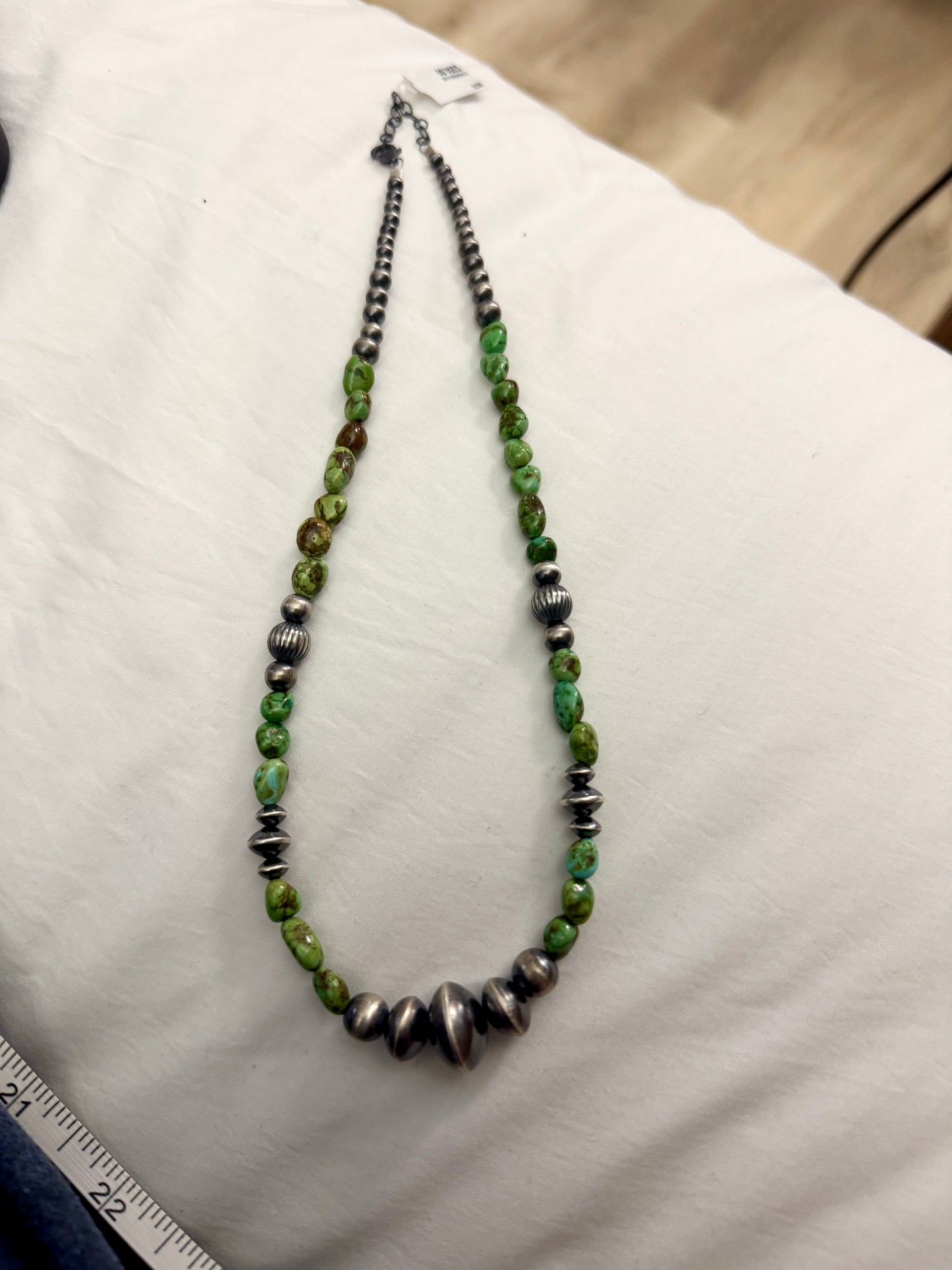 Handmade Navajo Saucer + Sonoran Gold Turquoise Necklace Michelle Jameson (Copy)