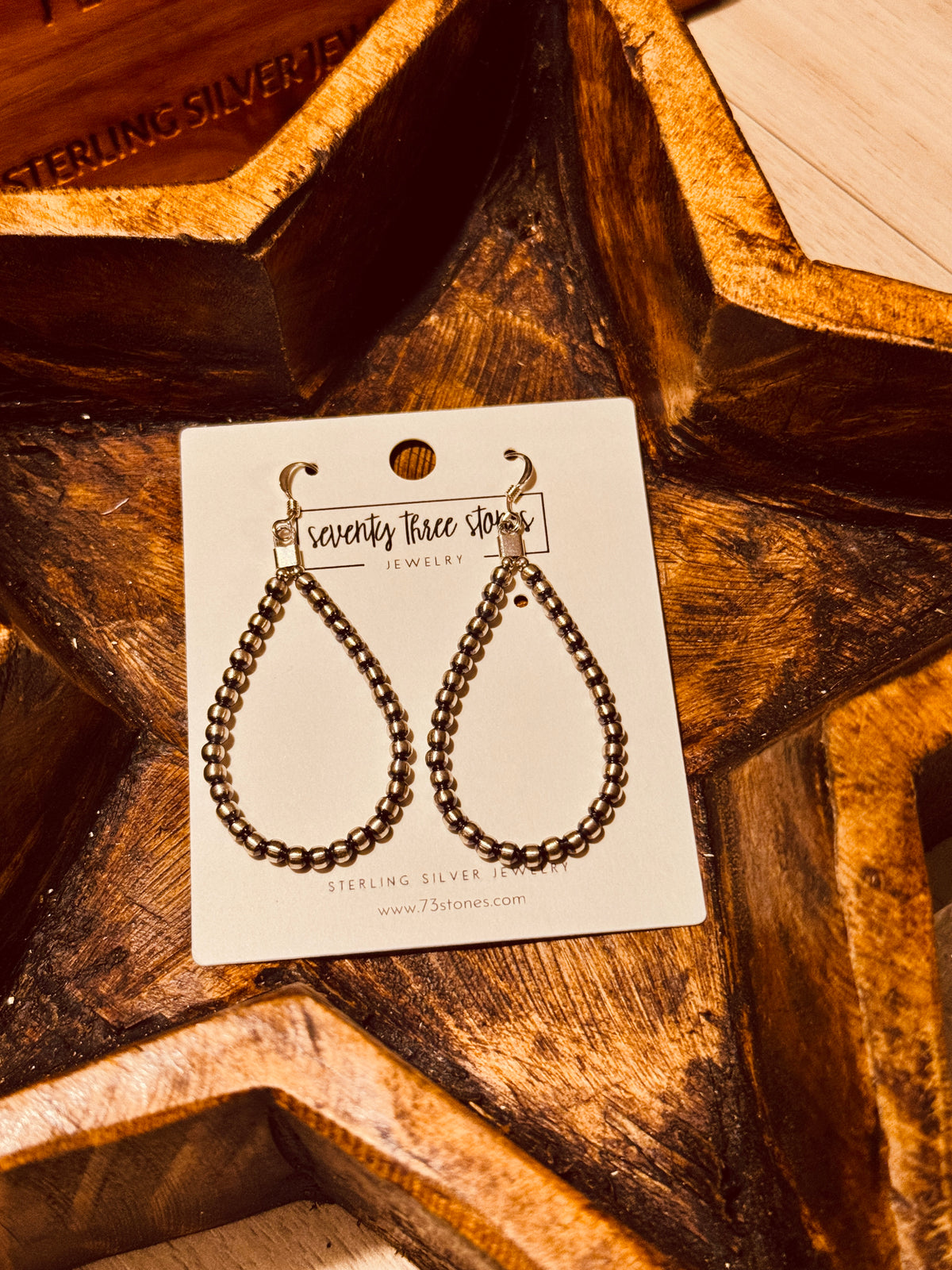 3mm Sterling Pearls Teardrop Earrings 2.25"