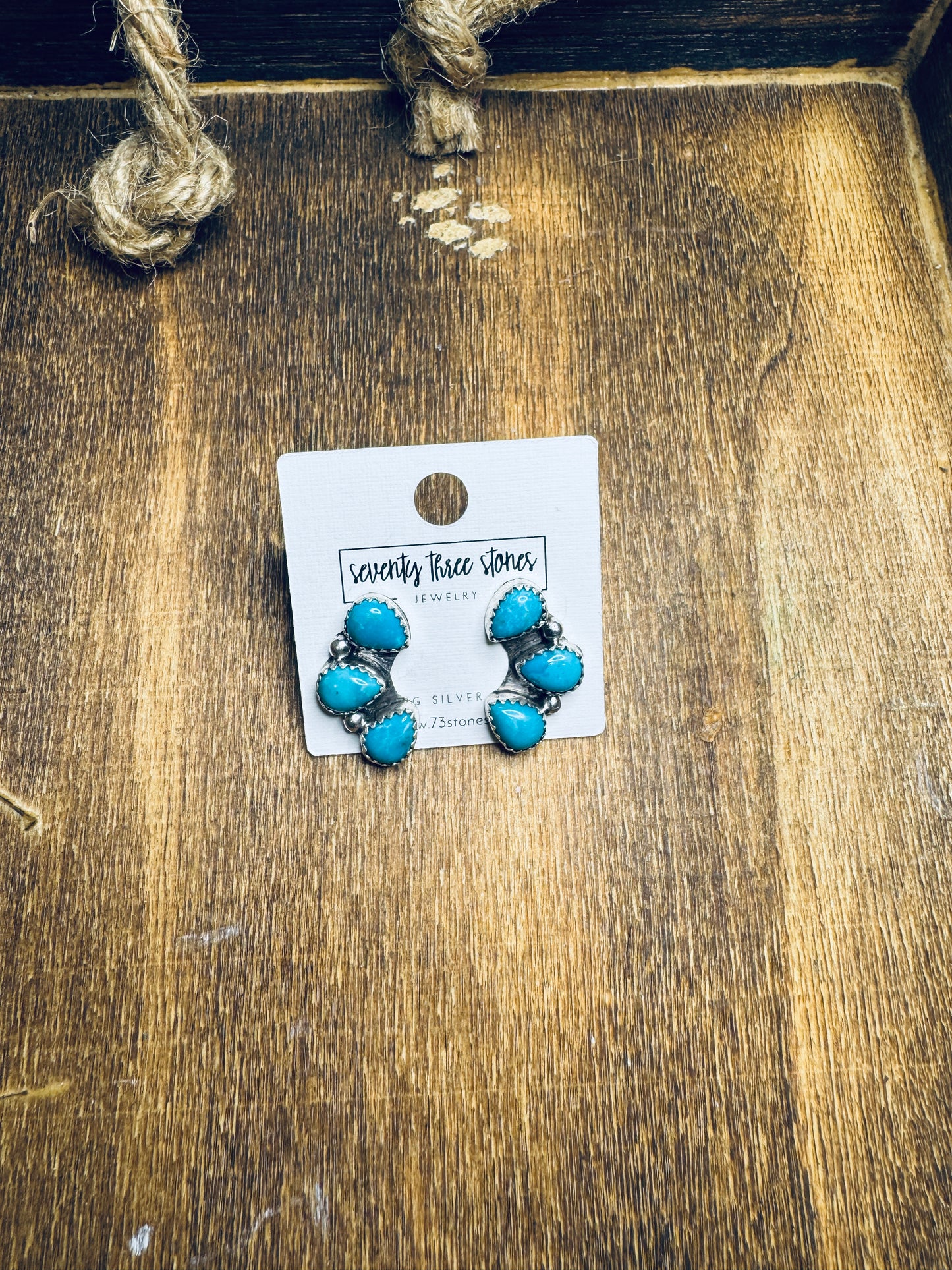 3 stone Turquoise Cluster Earring