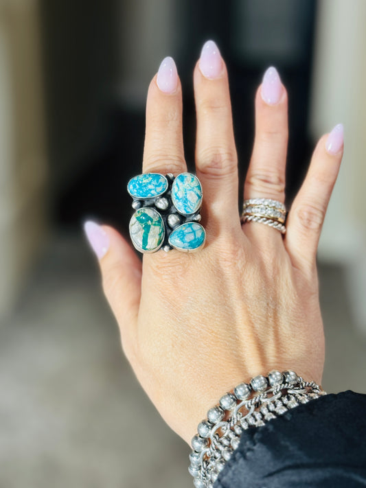 Ella Peter size 8 4 stone turquoise Ring