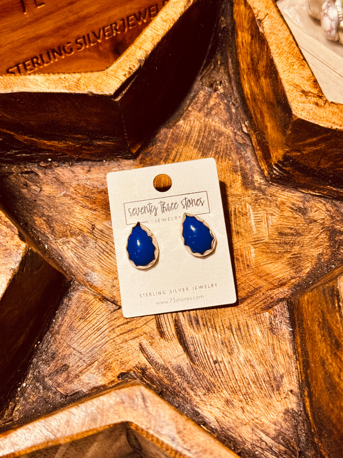 Lapis Teardrop Stud Earrings