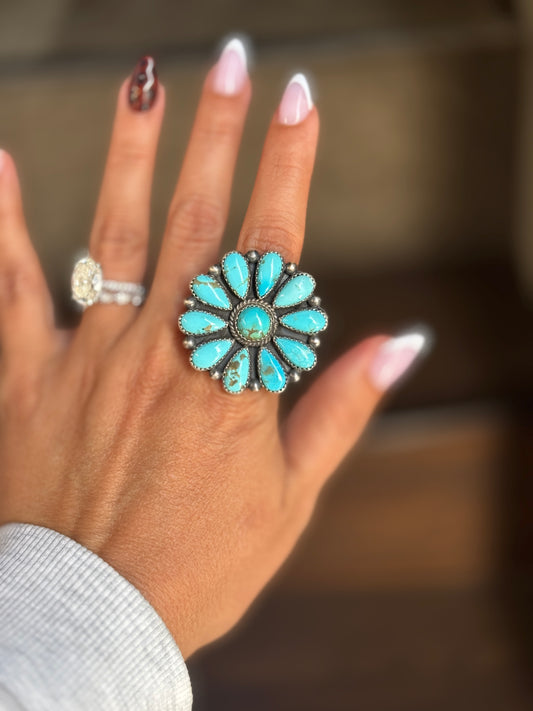 Kingman Cluster Adjustable Ring Tricia Smith
