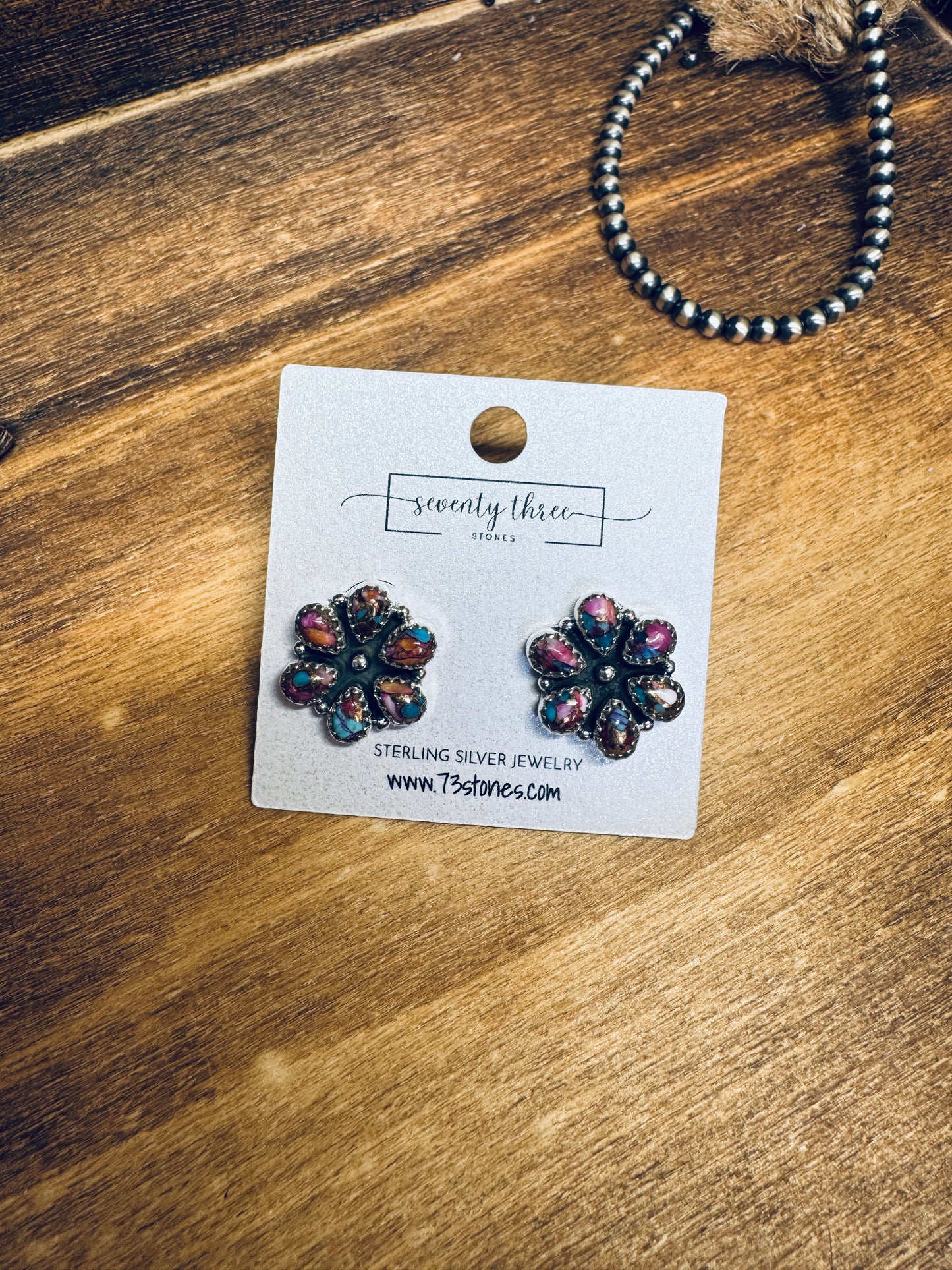 pink Dahlia stud earrings