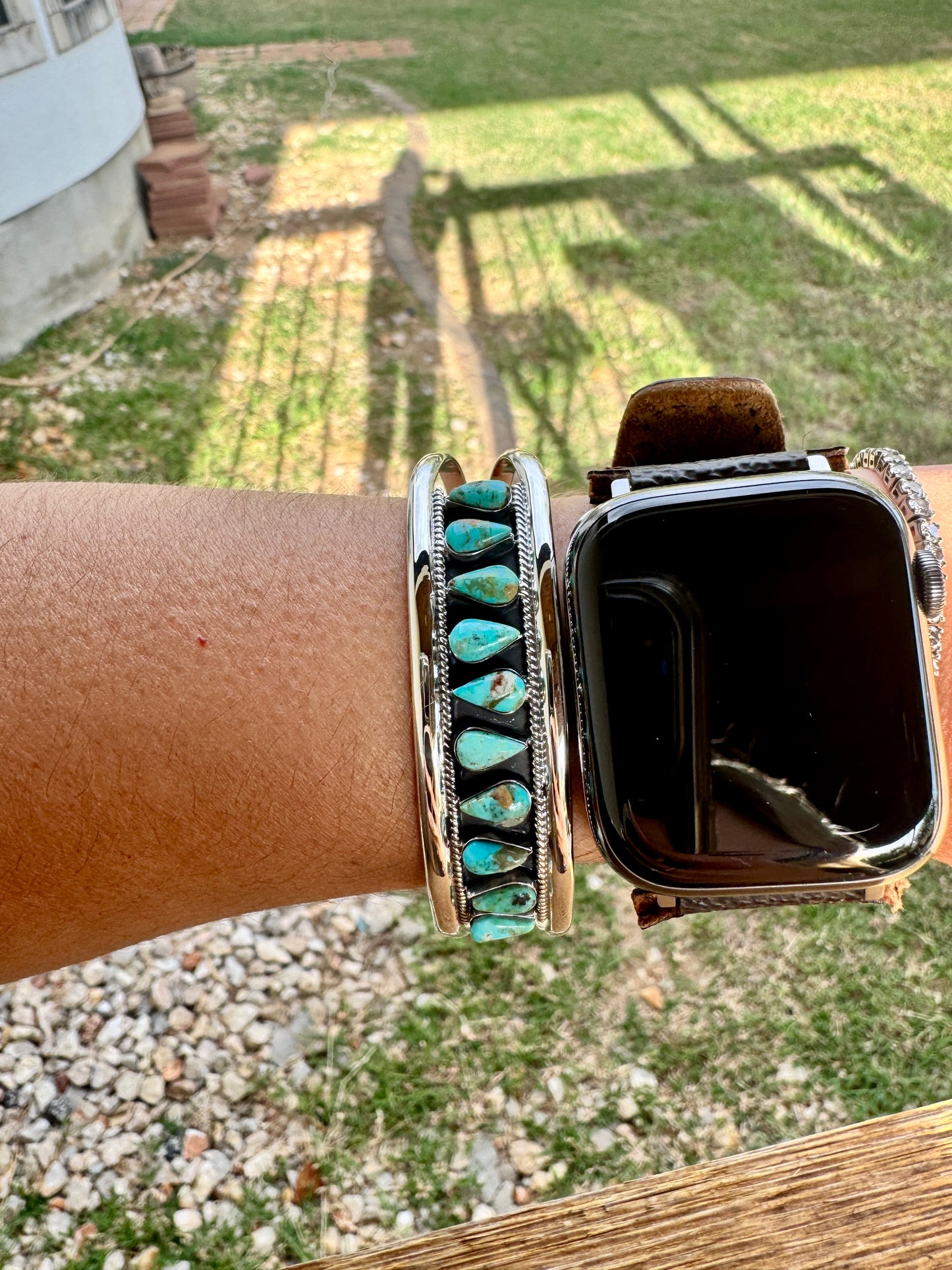 Turquoise Multi teardrop cuff