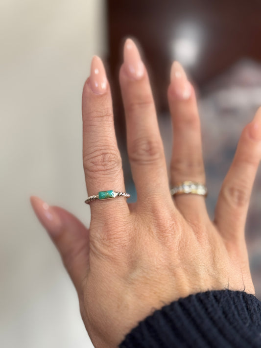 Turquoise Bar Stacker Ring