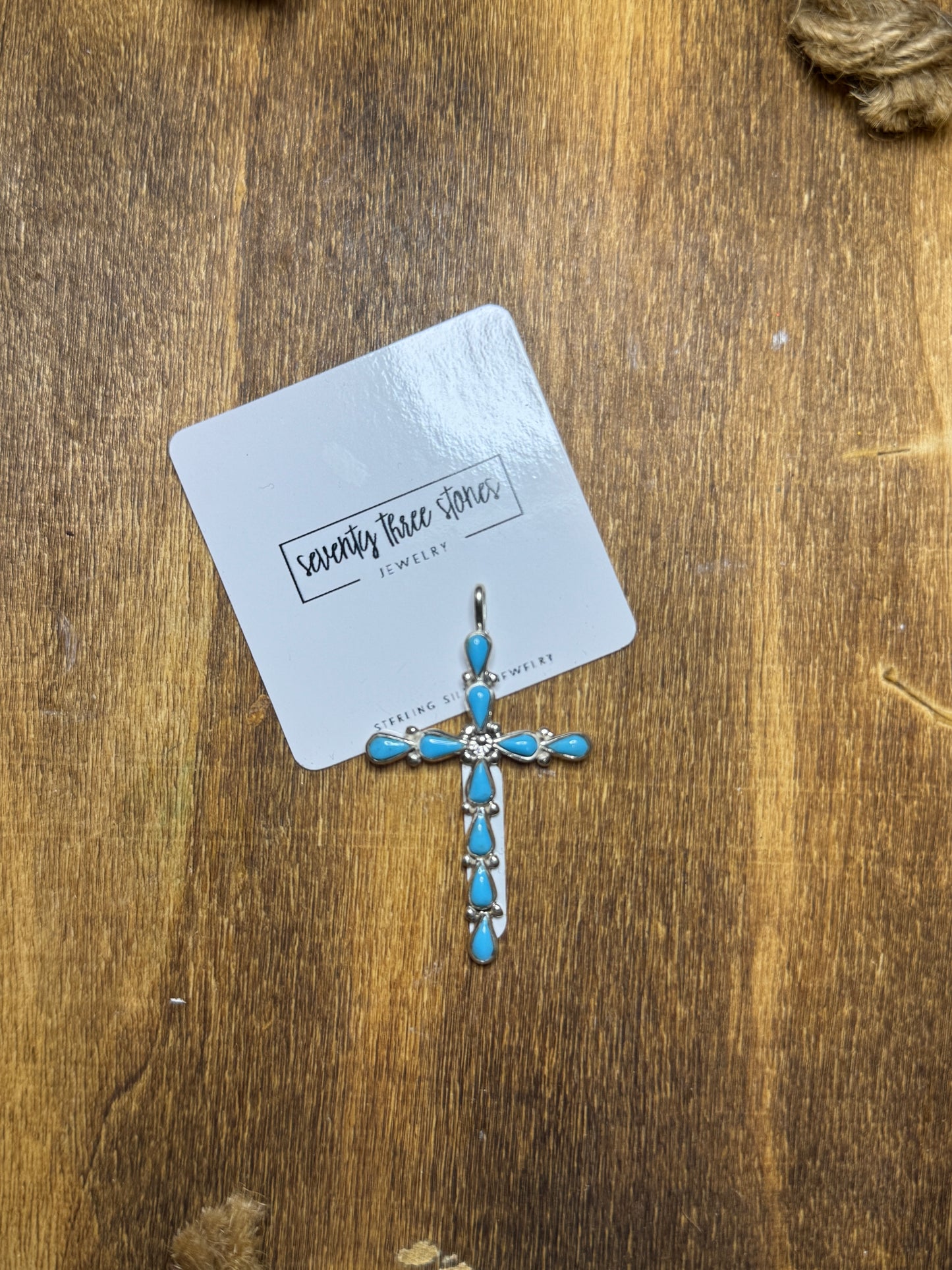 Zuni Cross Pendant w/ turquoise