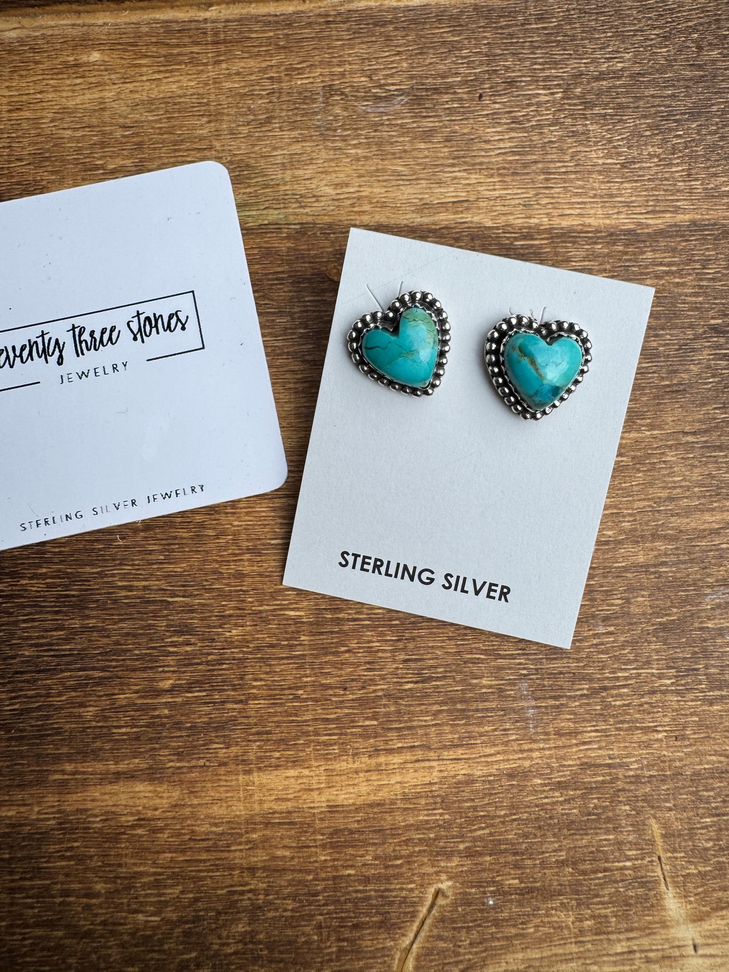 Heart Turquoise Earrings 1/2"