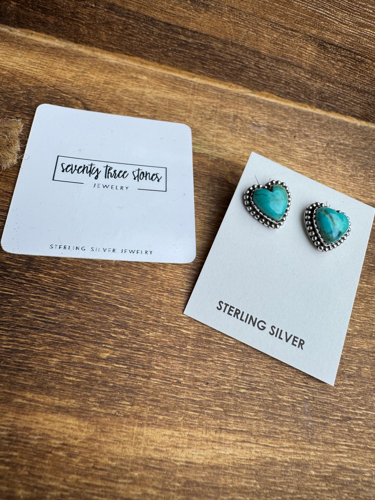 Heart Turquoise Earrings 1/2"