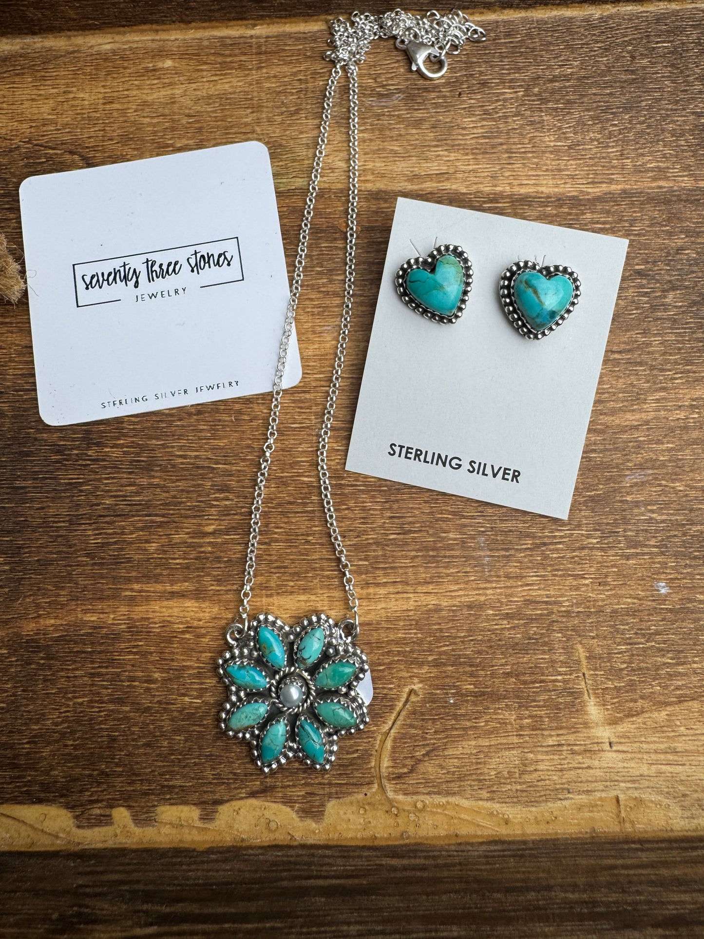 Heart Turquoise Earrings 1/2"