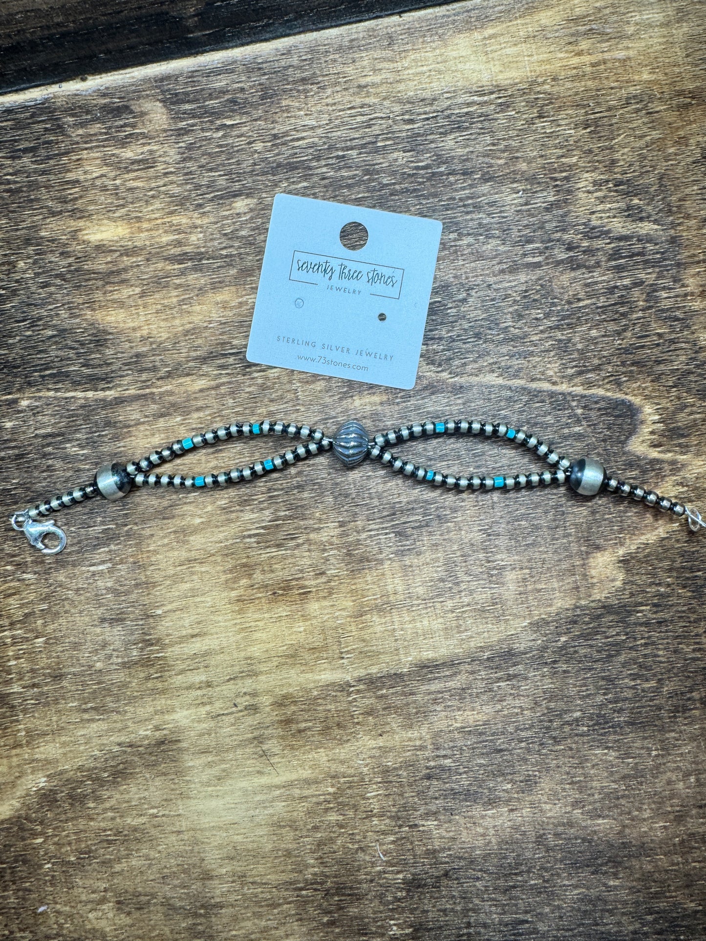 Double Strand Bracelet with Turquoise