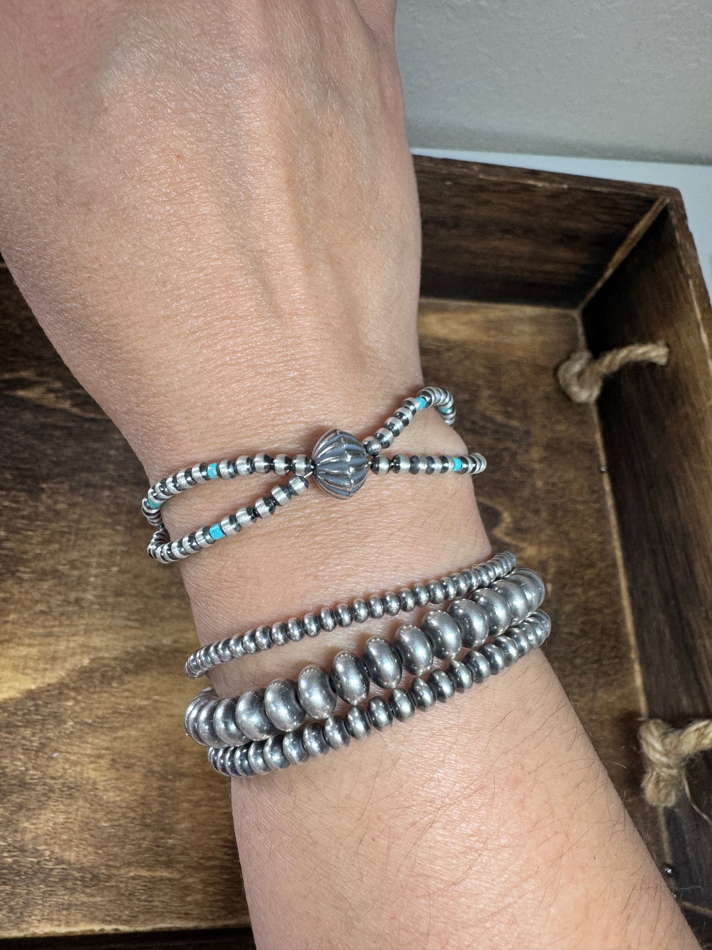 Double Strand Bracelet with Turquoise