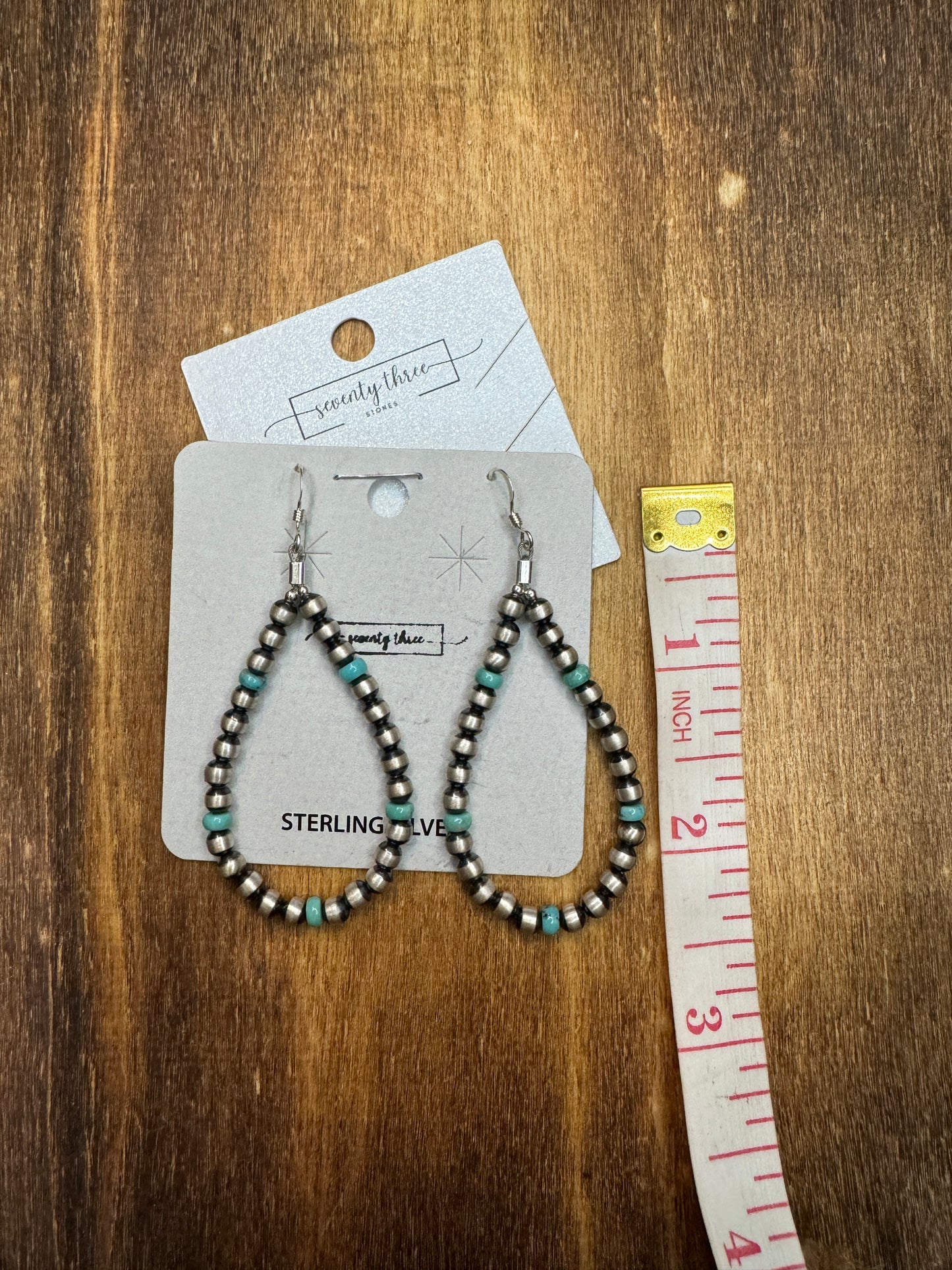 4mm teardrop 2.5” with Turquoise
