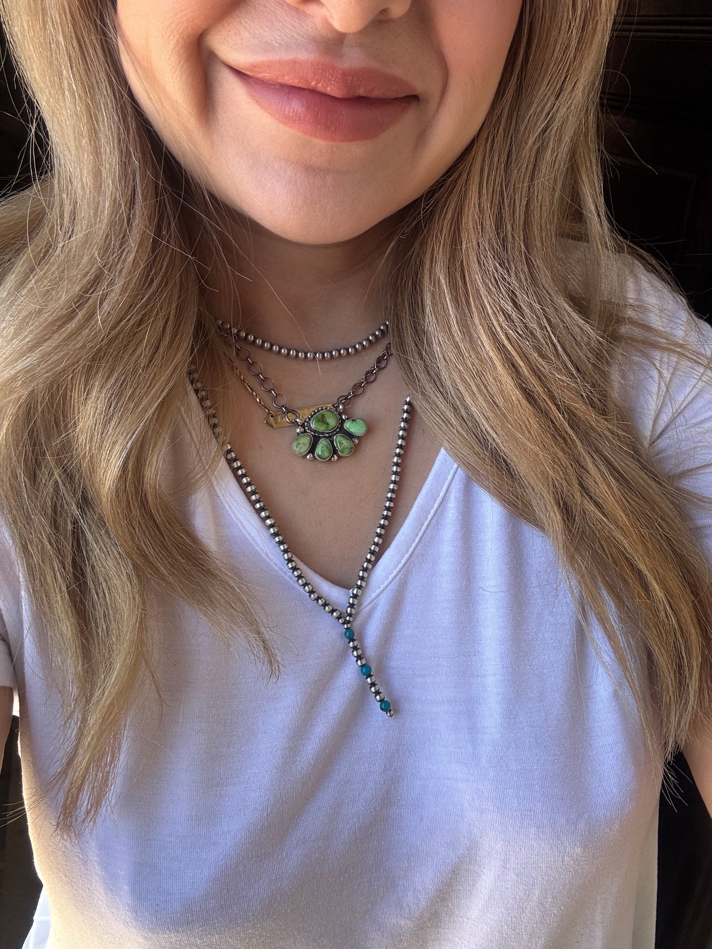 Lariat  20/22” 4mm + Turquoise