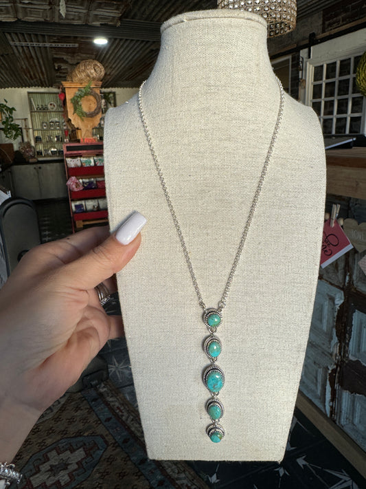 Kingman Turquoise Drop Lariat