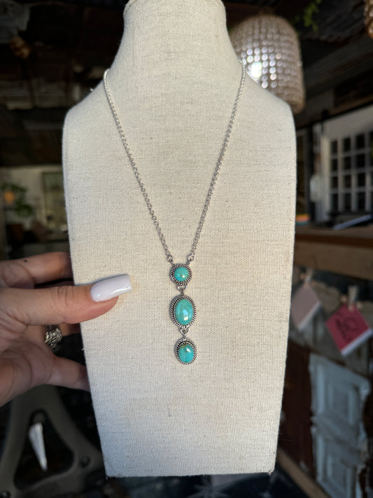 Kingman Turquoise Drop Lariat B