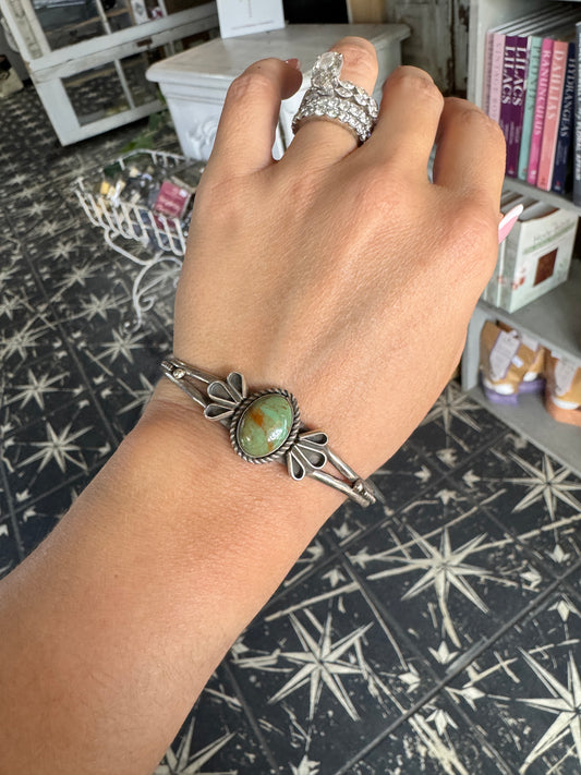 Vintage Green Turquoise Cuff