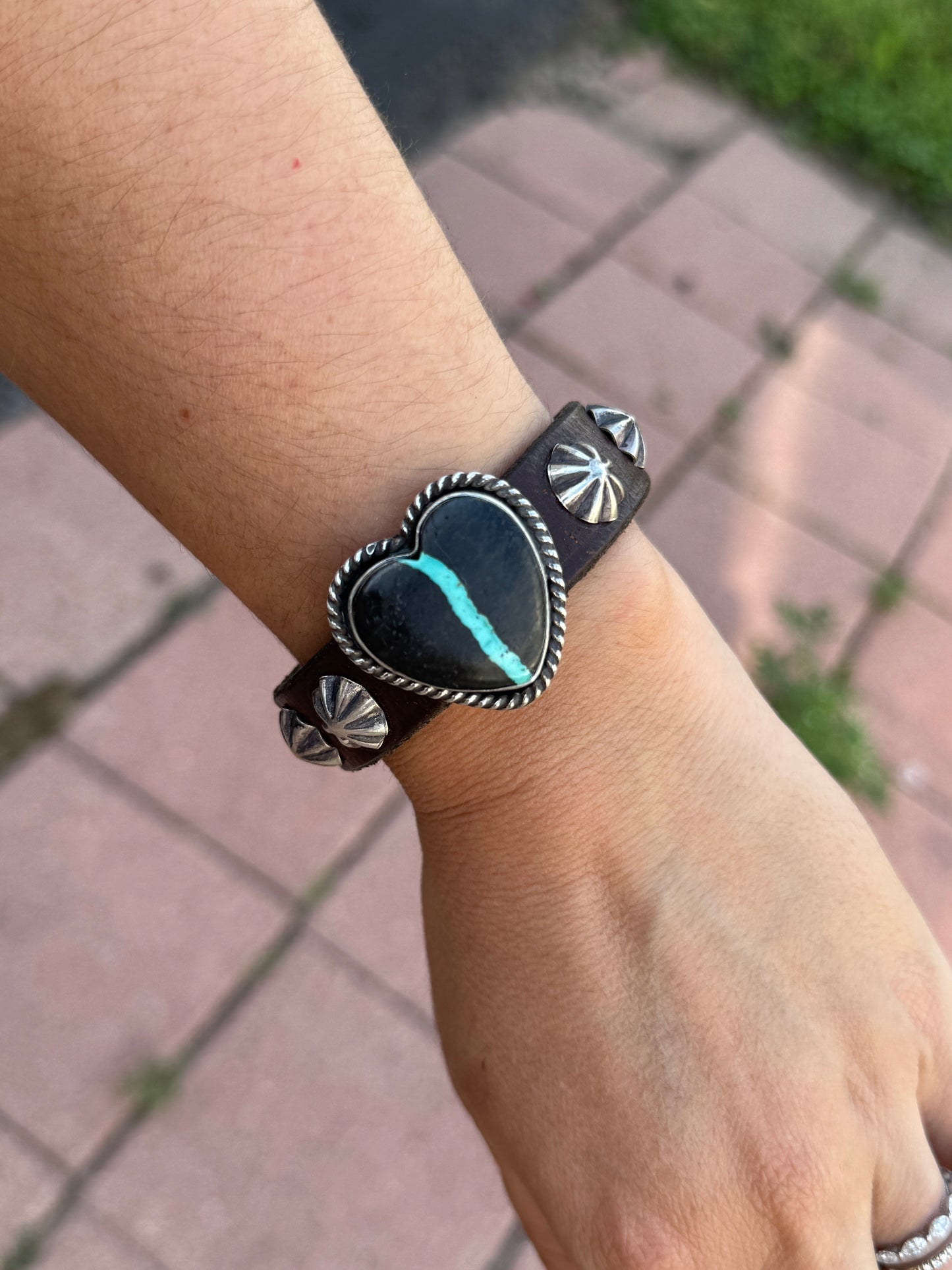 Blackjack Heart Leather Bracelet