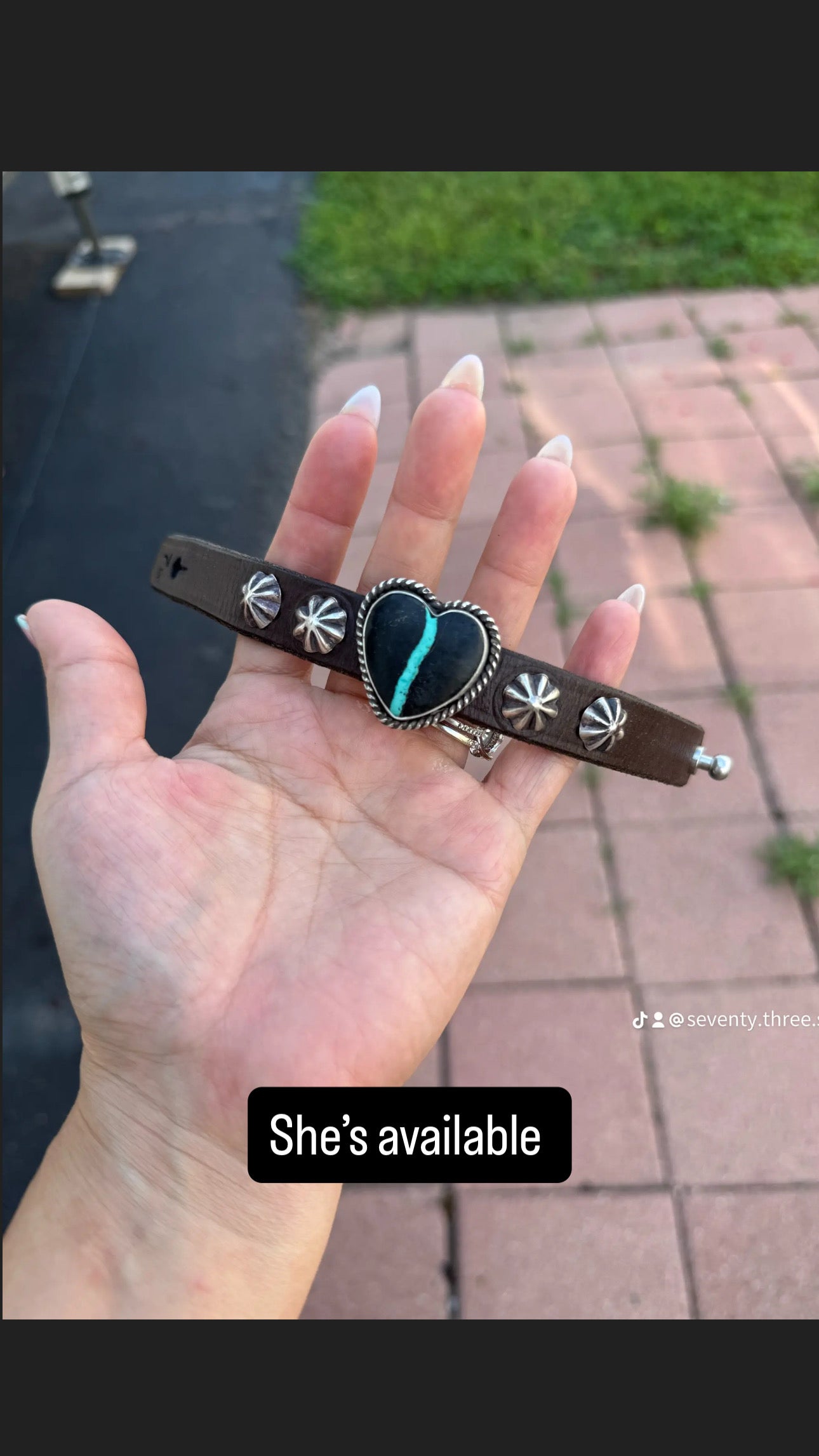 Blackjack Heart Leather Bracelet