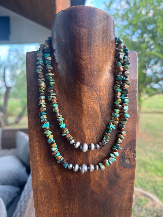 Graduated turquoise Chunky 18" Necklace