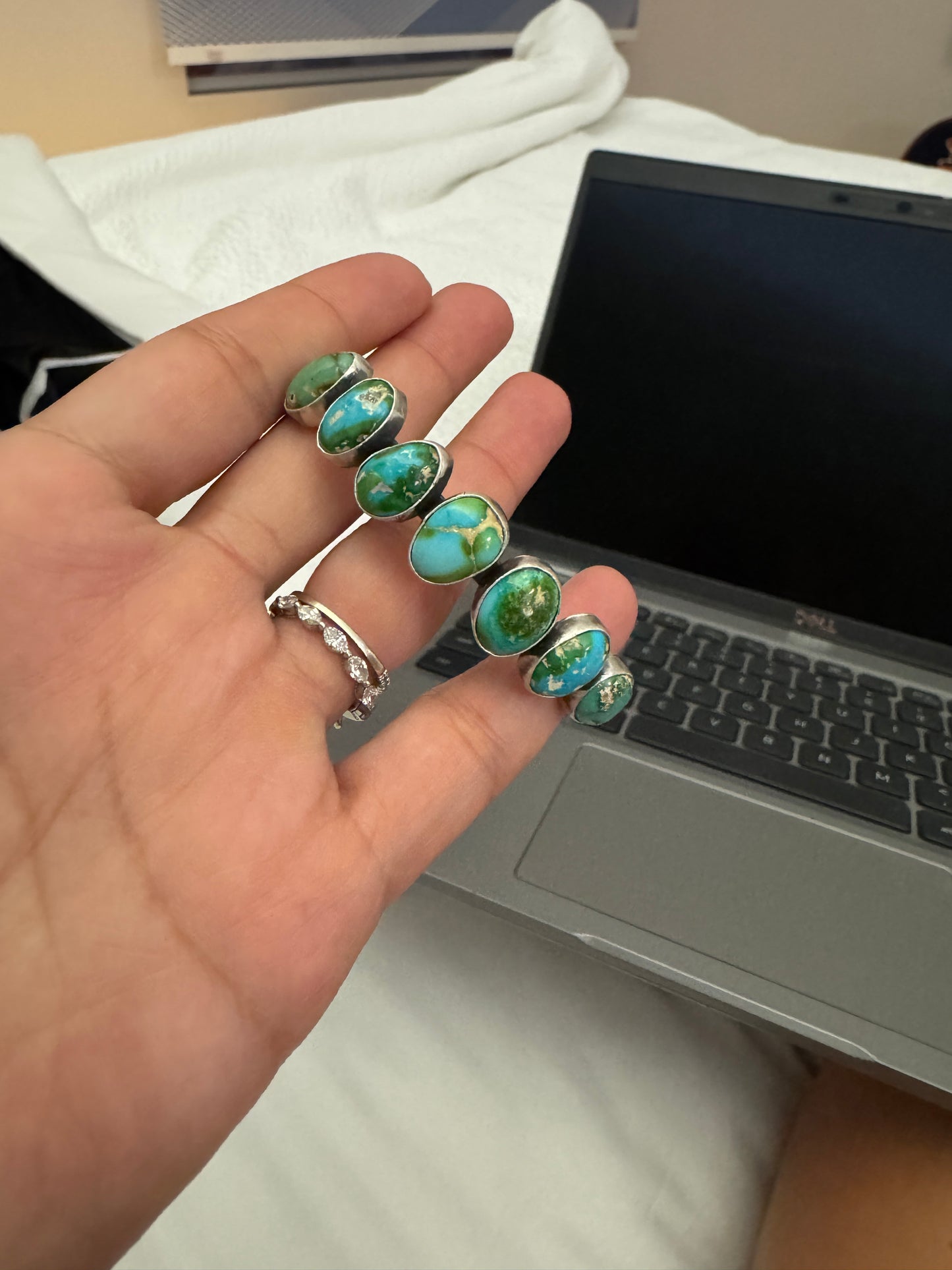 Sonoran gold 7 stone turquoise chunky cuff