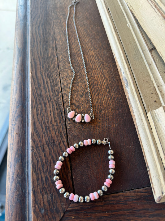 Pink Conch 7” bracelet 6mm