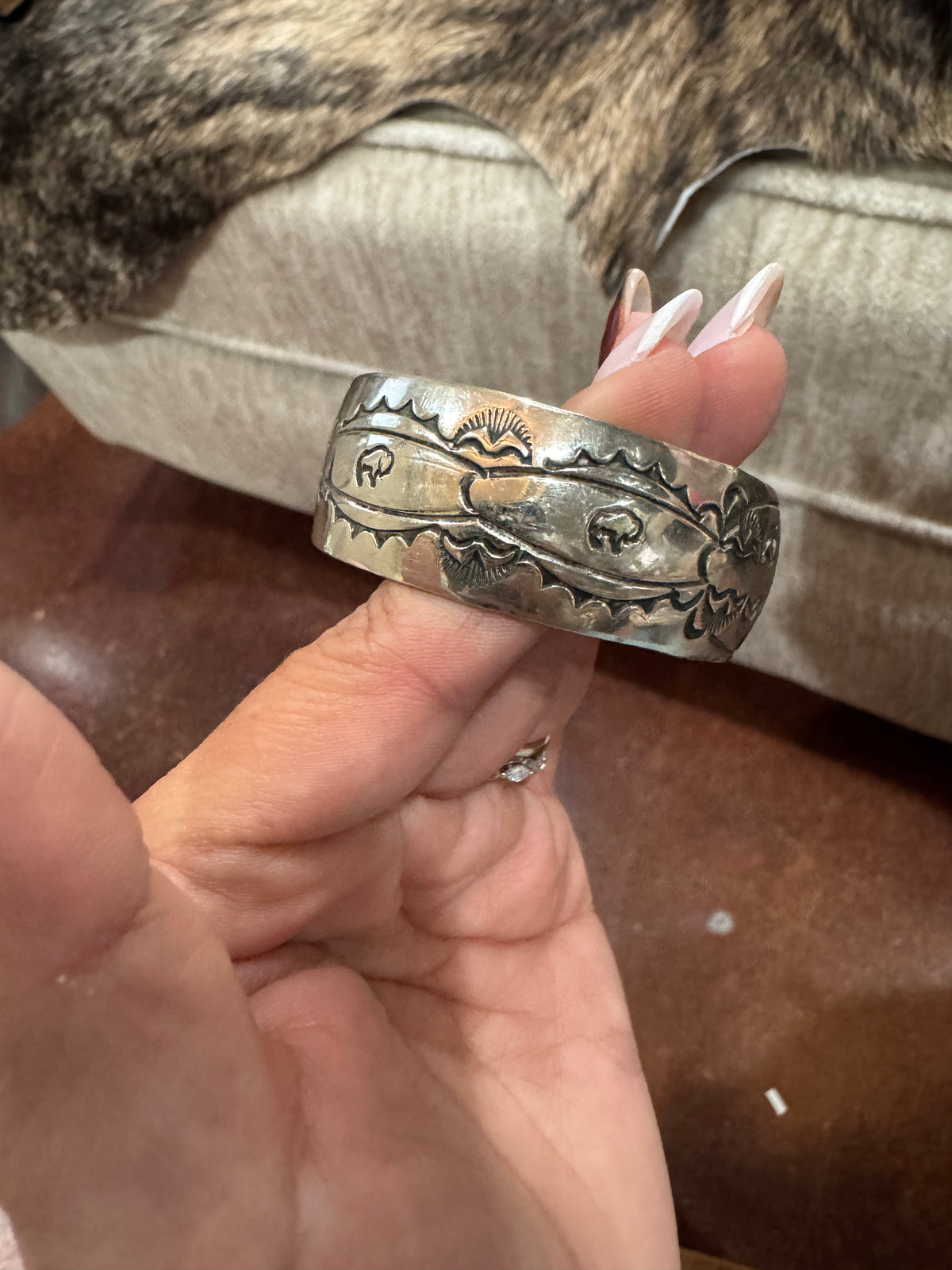 Vintage Navajo Buffalo Bracelet