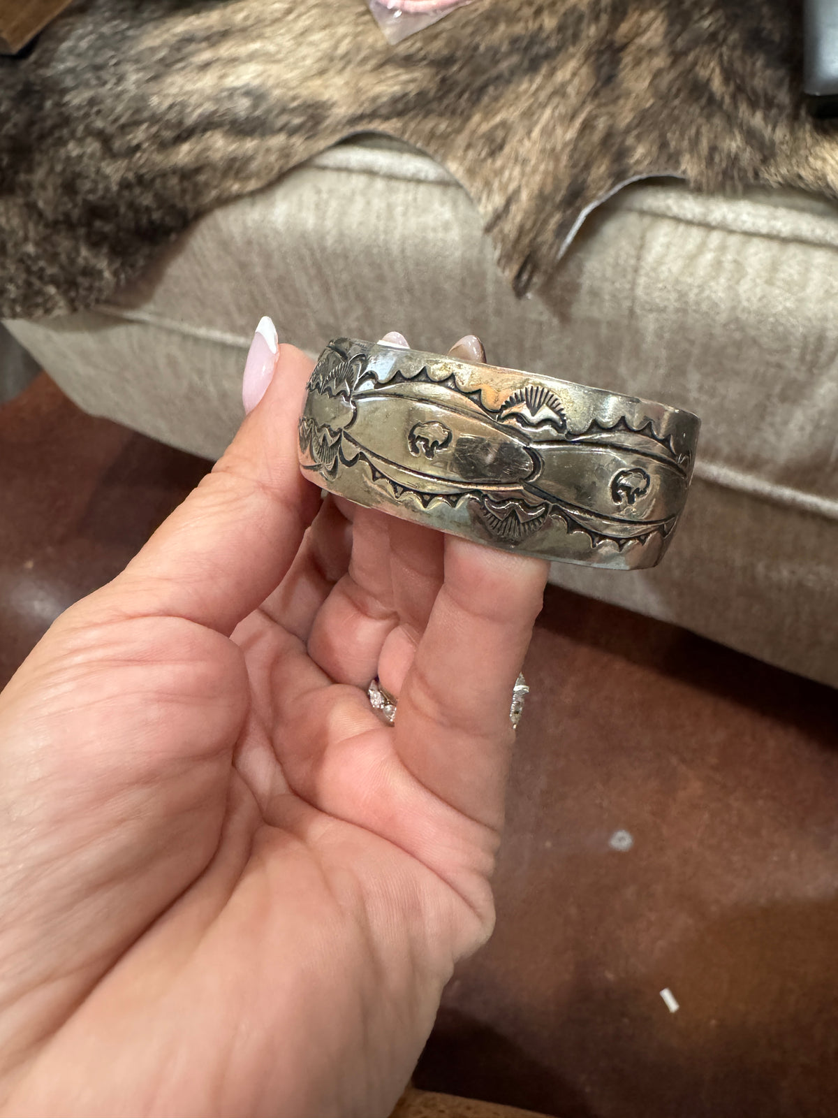 Vintage Navajo Buffalo Bracelet
