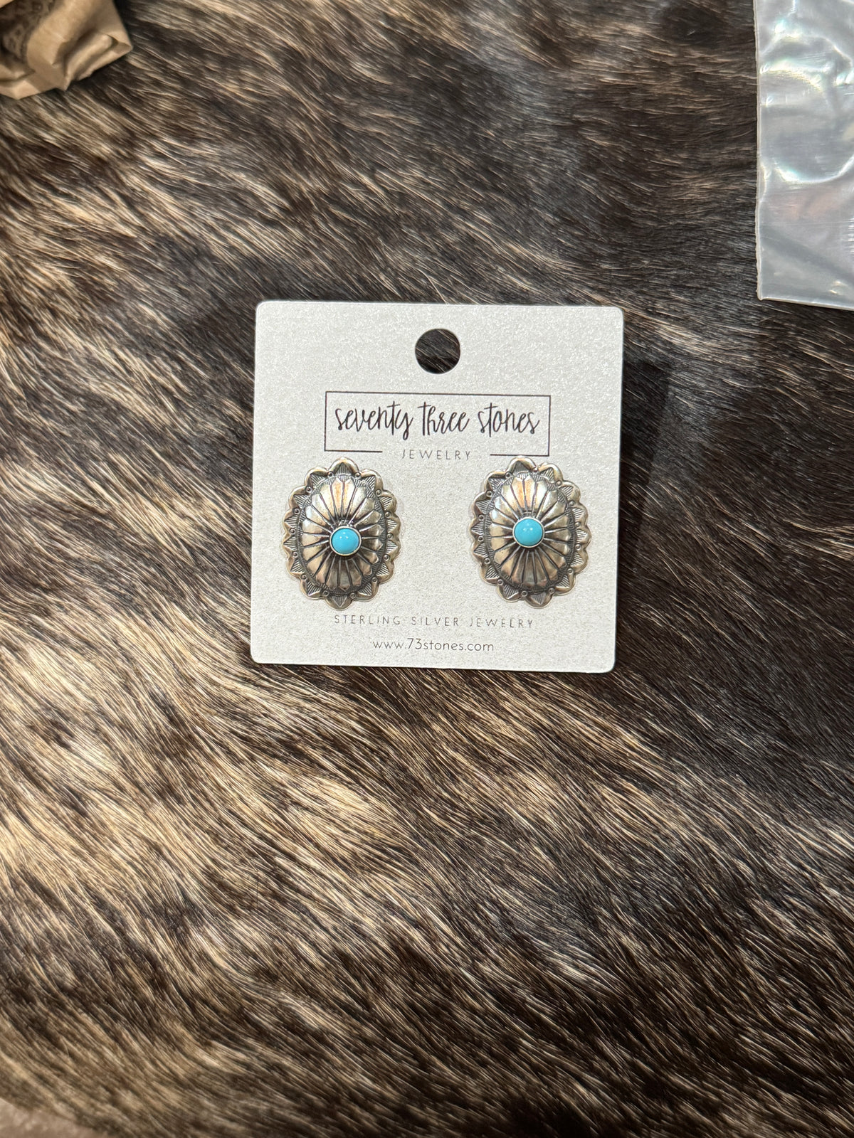 Kingman Turquoise Oval Stamped 3/4"