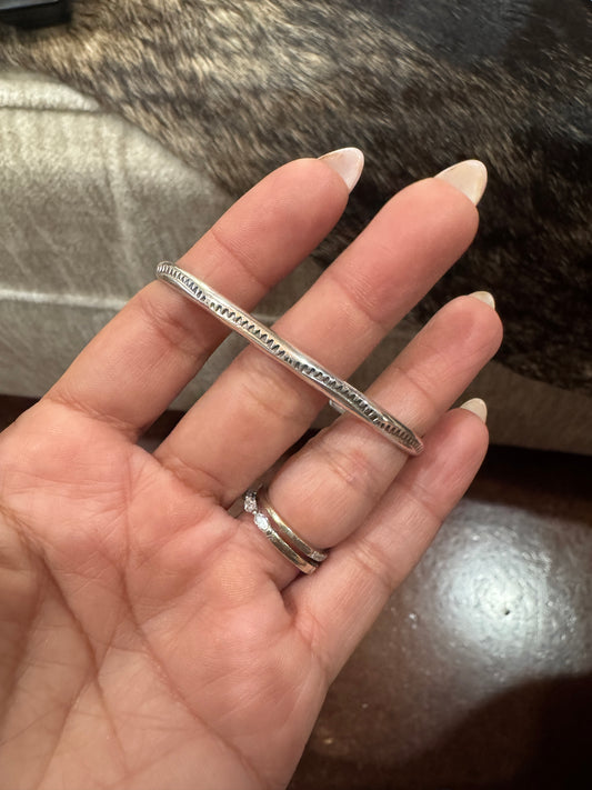 Single Sterling Silver Stamped Stacker Cuff