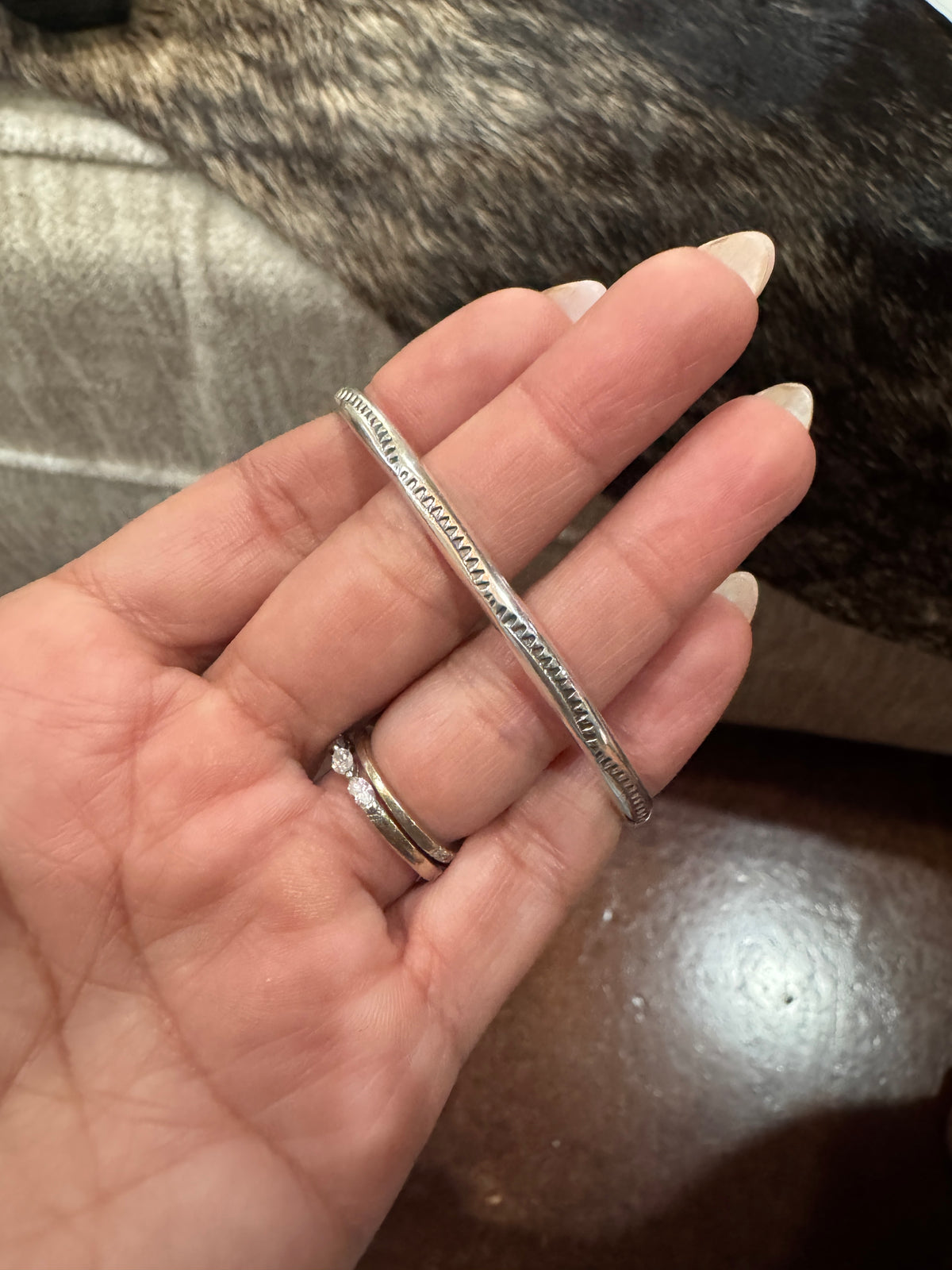Single Sterling Silver Stamped Stacker Cuff