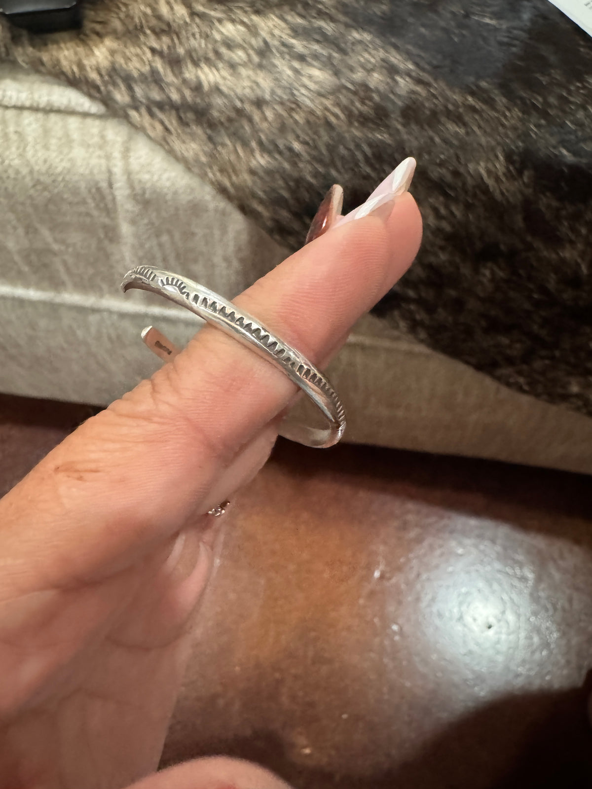 Single Sterling Silver Stamped Stacker Cuff