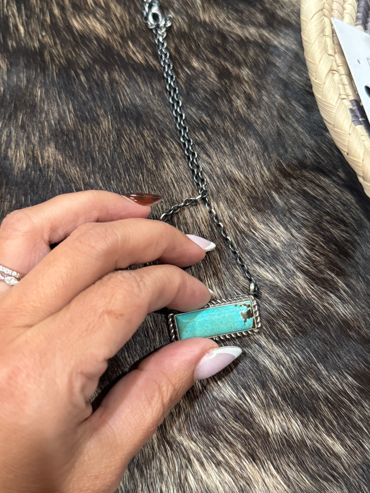 No. 8 Turquoise Bar Necklace