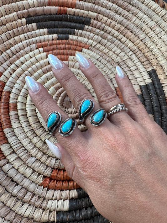 Adjustable Kingman Turquoise Ring Kenny Lonjose