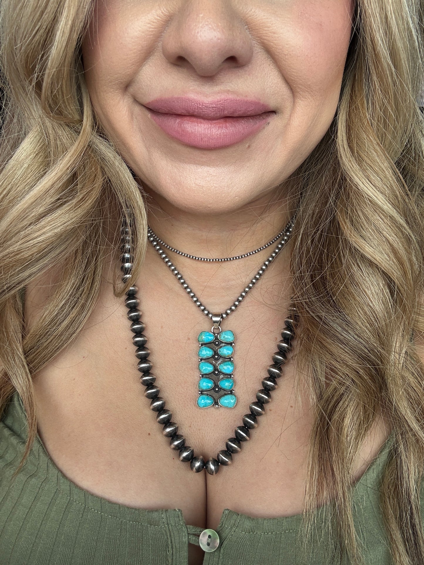 Kingman 10 stone pendant