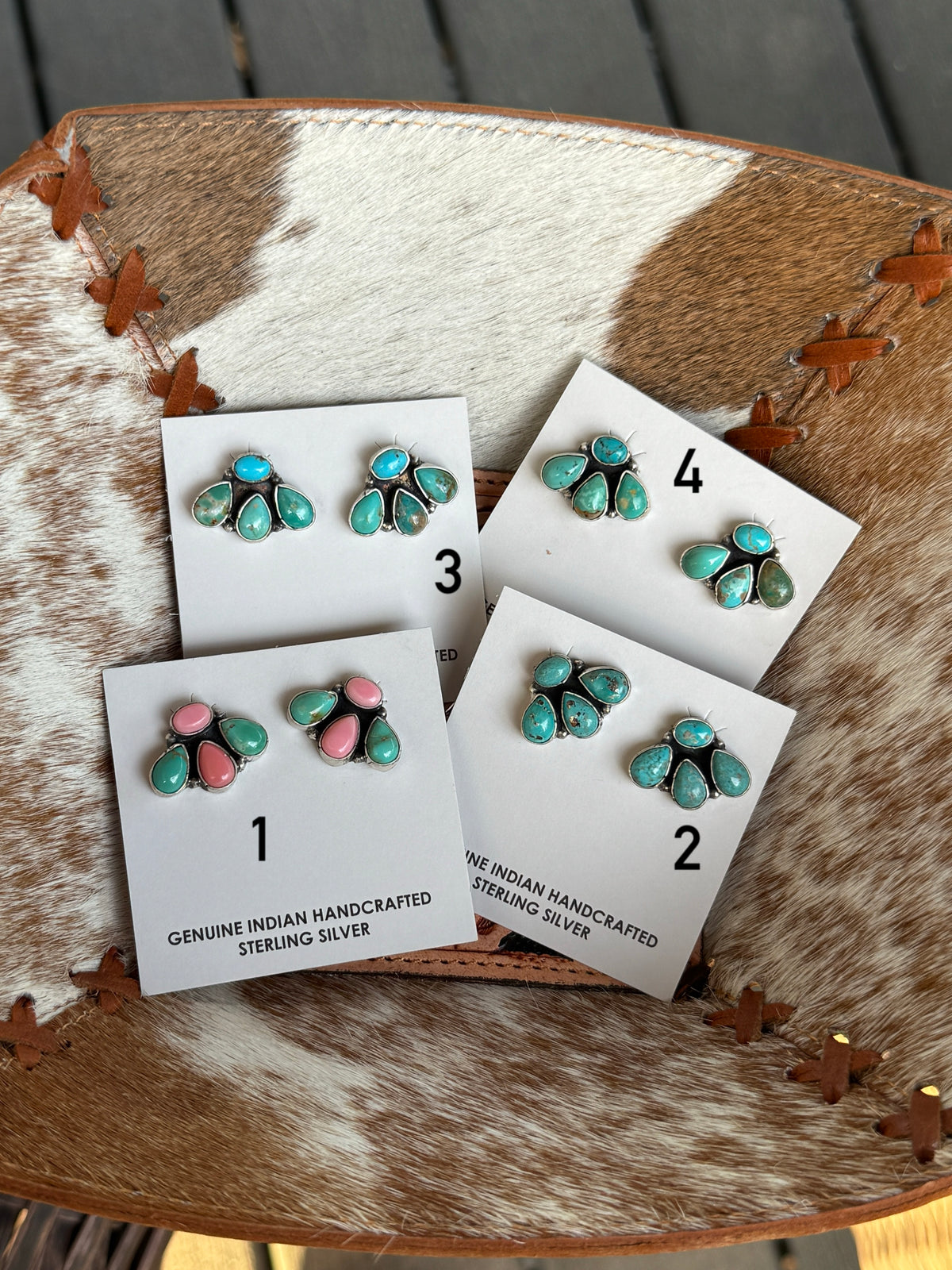 4 Stone Cluster Turquoise Opt 1, 2, 3, 4