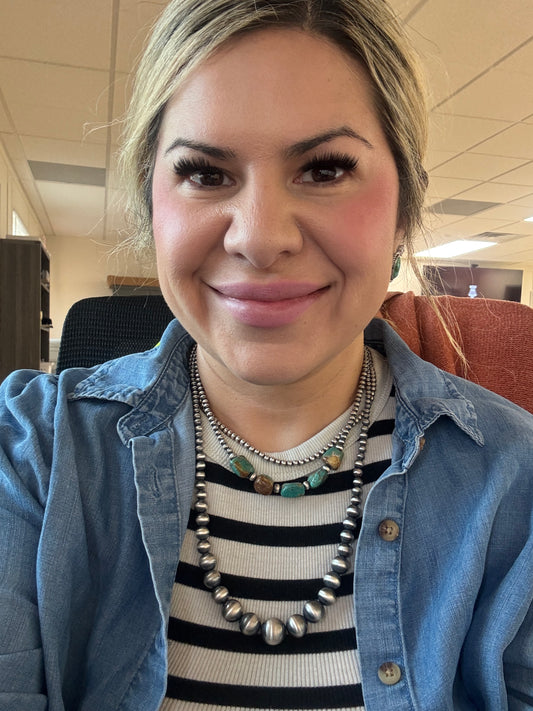 Chunky 16" 4mm Turquoise slab necklace