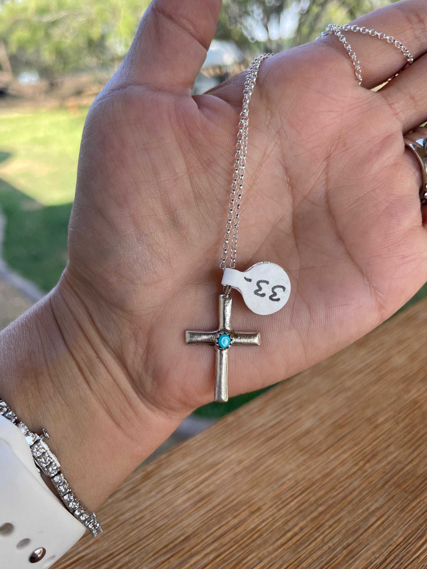 Campitos Turquoise Sterling cross necklace