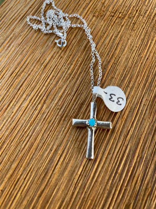 Campitos Turquoise Sterling cross pendant only