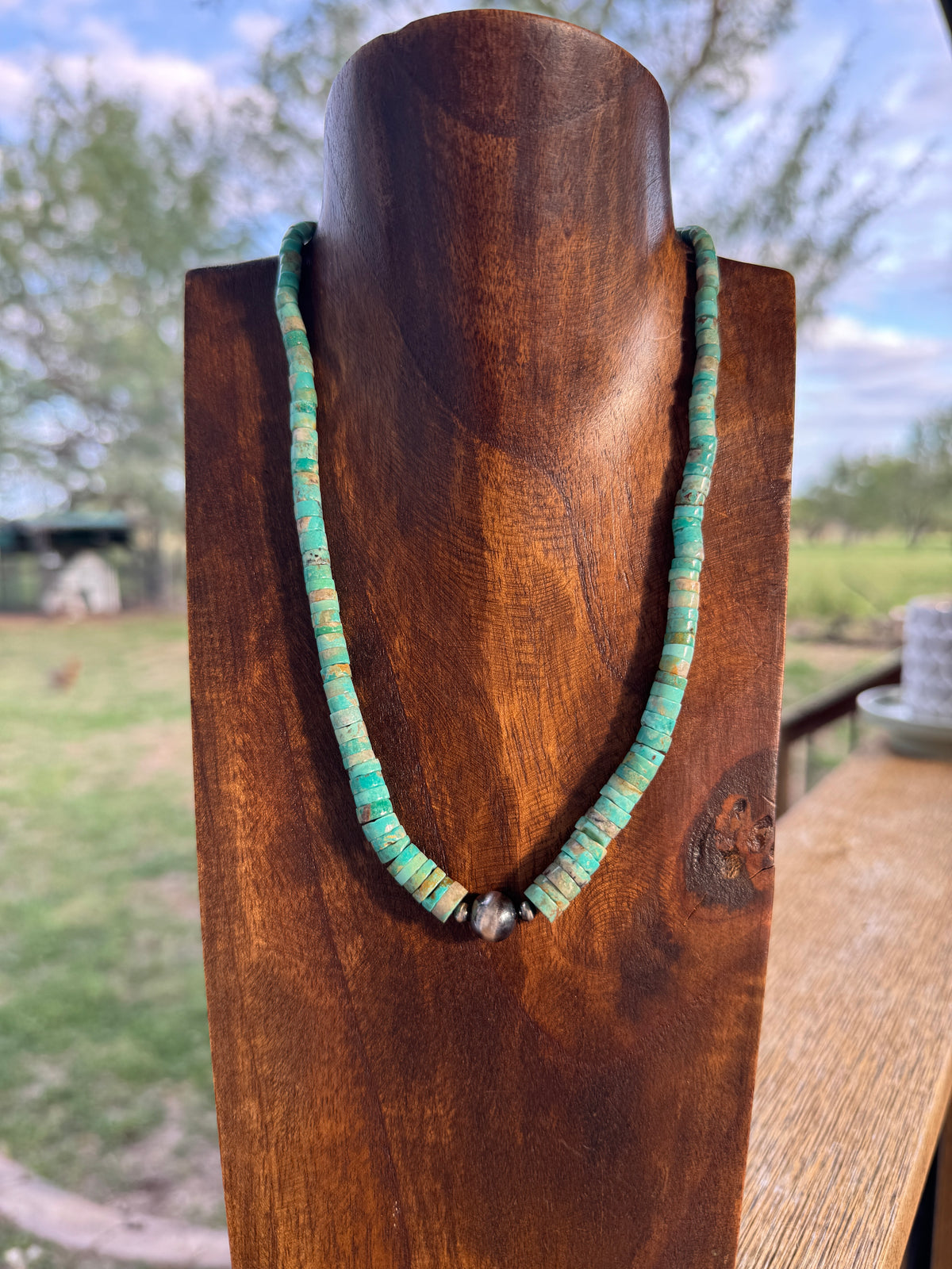 Hand Strung Bead Kingman Turquoise Necklace
